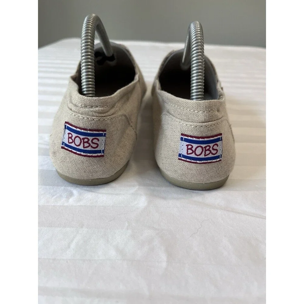 BOBS from Skechers Women's Plush Best Wishes Slip On Flats Natural Beige Size 10